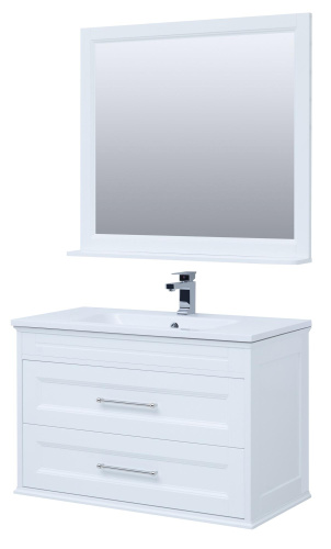 Комплект мебели: тумба с раковиной + зеркало Aquanet Бостон М 00258284 100x46x155 напольный/подвесной цвет белый - фото 5