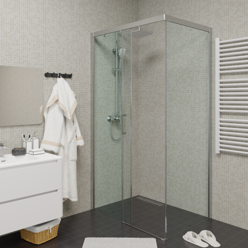 Душевой уголок Cerutti SPA VITO110-L 110х80 стекло прозрачное профиль хром глянцевый без поддона - фото 5