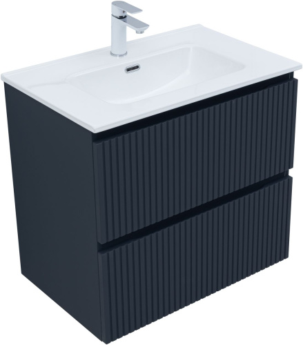 Тумба под раковину Aquanet Джейн (Flat) 00335428 70х46х64 подвесная цвет синий - фото 3