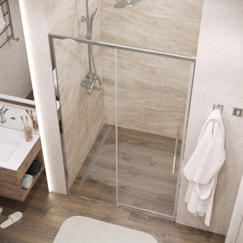 Душевая дверь Grossman Galaxy 100.K33.01.140.10.00 140х195 стекло прозрачное профиль хром глянцевый - фото 5