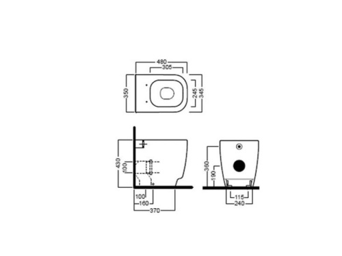 Чаша унитаза приставная Hatria FUSION 48 YXZK01 цвет белый без сиденья душевой смыв - фото 3