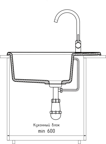 Кухонная мойка Granfest Level LV-660L терракот 66х50 цвет коричневый поверхность матовая - фото 4