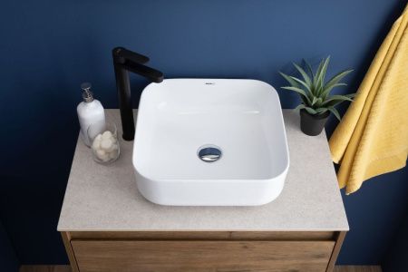 Раковина керамическая Aquanet City CITY-1 40х40 накладная цвет белый без отверстий под смеситель