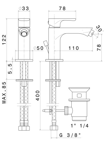 Смеситель Kerama Marazzi OLE 69425KM.21.018 на биде хром - фото 2