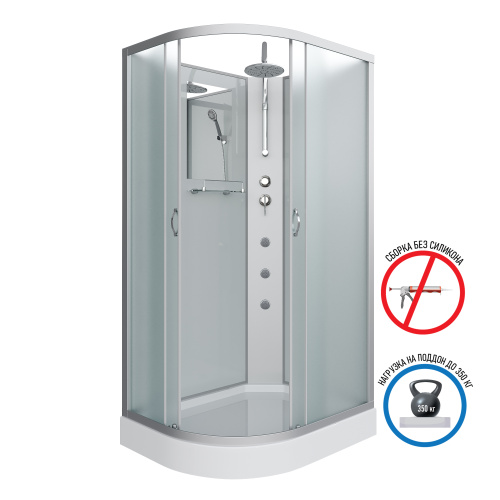 Душевая кабина Niagara Classic 33121423RBKTG 120х80 асимметричная без крыши ориентация правая - фото 2