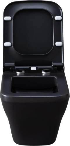 Чаша унитаза подвесная Allen Brau Infinity 4.21011.31 цвет черный матовый без сиденья безободковая каскадный смыв - фото 4