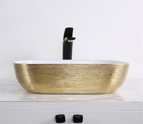 Раковина из сантехнического фаянса CeramaLux D1333H130 50х30 накладная цвет белый без отверстий под смеситель - фото 2