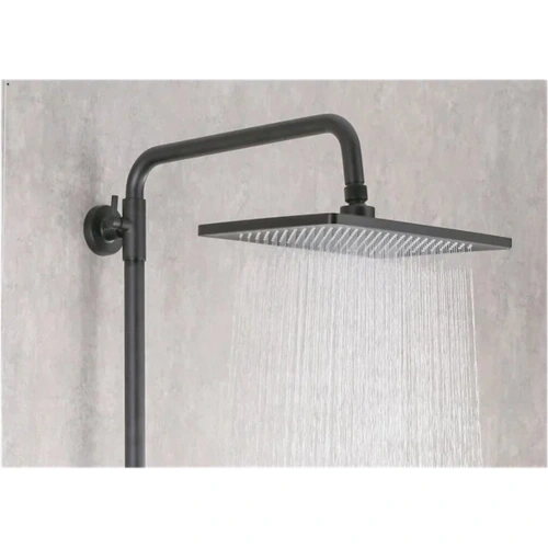 Душевая стойка Frap F24007-6 настенная цвет черный - фото 5