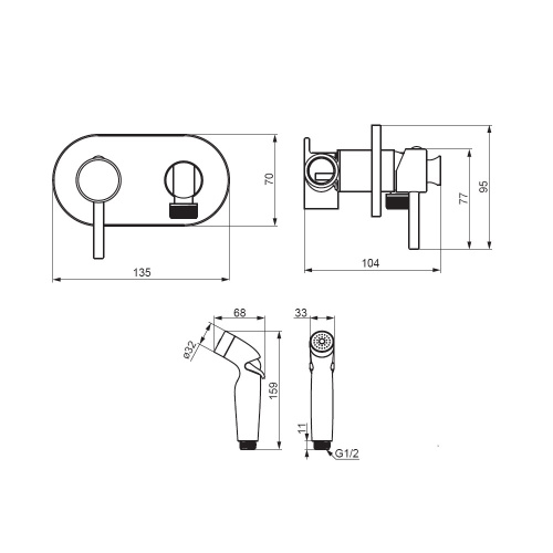 Гигиенический душ со смесителем Damixa Option 212000300 черный - фото 5