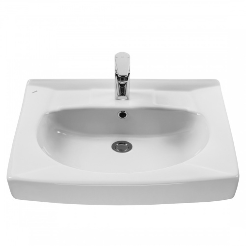 Раковина из сантехнического фарфора Santek Пилот 1WH110569 50х60 над стиральной машиной цвет белый - фото 2