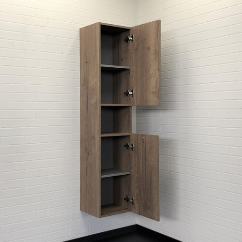 Шкаф-пенал Comforty Никосия 00-00009554CF 35х32х160 подвесной цвет дуб темный - фото 4