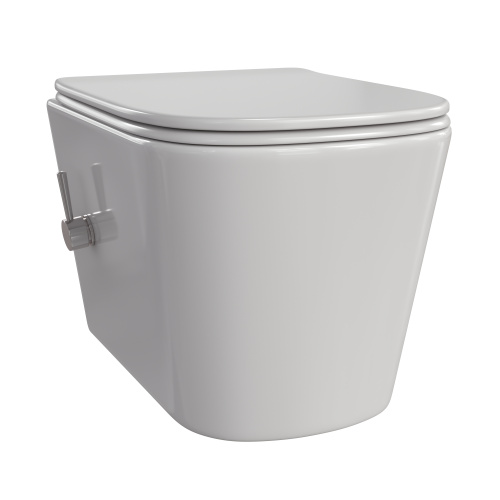 Унитаз подвесной Taliente Correto CR25200+SMcromo белый с сиденьем микролифт безободковый душевой смыв