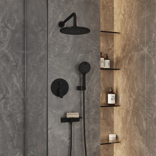 Душевая система Milardo Rora RORBL02M67 встраиваемая в стену цвет черный матовый - фото 2