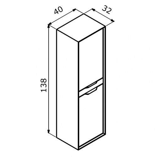 Шкаф-пенал Orka Clay 3003817 40х32х138 подвесной цвет белый матовый - фото 2