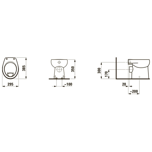 Чаша унитаза напольная Laufen Florakids 8.2203.6.000.027.1 цвет белый без сиденья душевой смыв - фото 2