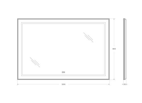 Зеркало в ванную BelBagno Kraft SPC-KRAFT-1200-800-LED-TCH-WARM-NERO 120х80 цвет черный - фото 5