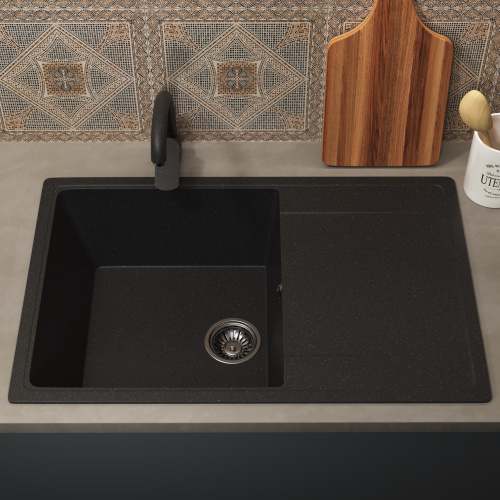 Кухонная мойка Uperwood ECON UPD-507 4010202111 74х48 цвет черный - фото 3