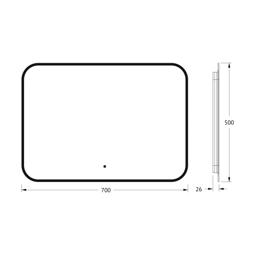 Зеркало в ванную Defesto AURA DF 2974RH 70х50 - фото 2