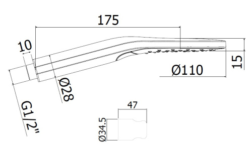 Душевая лейка с держателем Paffoni Sofia ZDUP120CRAG круглая - фото 3