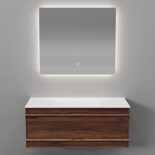 Тумба с раковиной+зеркало Art Decco Bridget (Бриджит) ABR10W22S1M0 100x45x40 подвесная цвет черный орех - фото 5