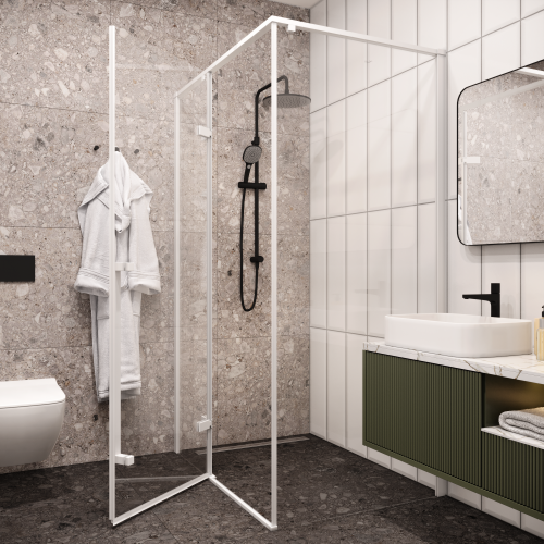 Душевой уголок Cerutti SPA C1AW 120х90 стекло прозрачное профиль белый без поддона - фото 5