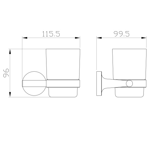 Стакан для зубных щеток Wonzon & Woghand SIMPLE WW-6521-BGM - фото 2