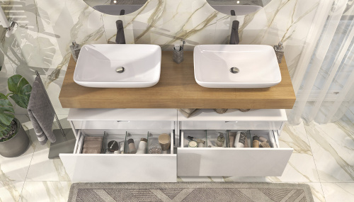 Тумба Velvex UNIT tpUNI.80.H40.Y.VY-223 80х48х40 подвесная цвет белый лед - фото 4