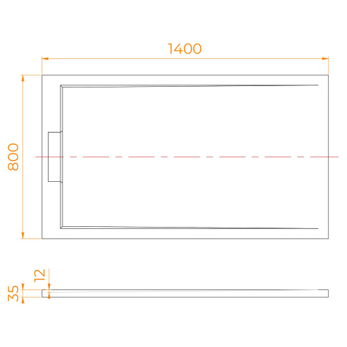 Душевой поддон RGW STL 52212814-14 140х80 искусственный камень черный мрамор без ножек - фото 4