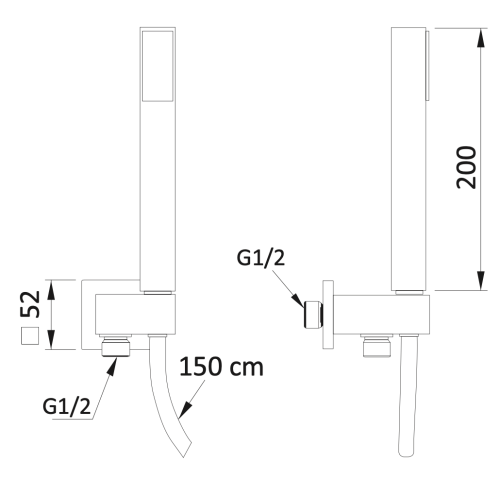 Душевой гарнитур Mariani B00241PF00 настенныйу хром - фото 3