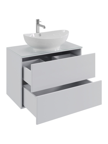 Тумба с раковиной Orange Otto Ot-75TuGLASS+G56 75х41х72 цвет белый - фото 3