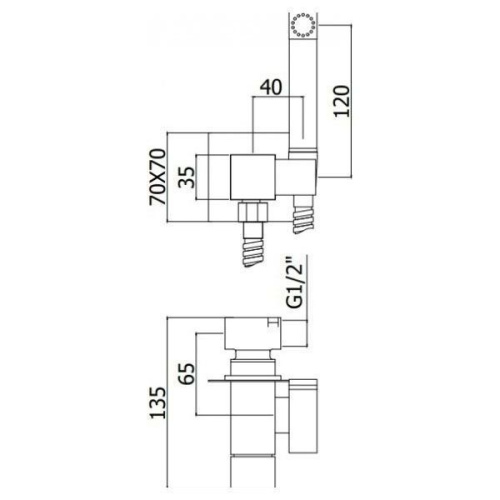 Гигиенический душ со смесителемPaffoni Tweet Square ZDUP112CR встраиваемый в стену хром - фото 3