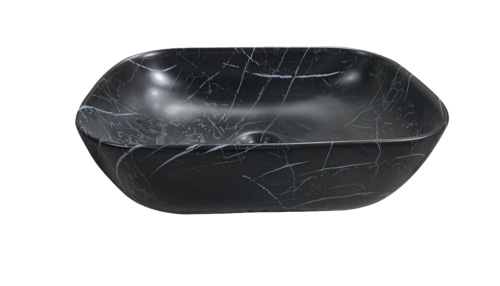 Раковина из сантехнического фарфора Cerutti SPA CR8215MMB 50х30 накладная цвет черный без отверстий под смеситель - фото 2