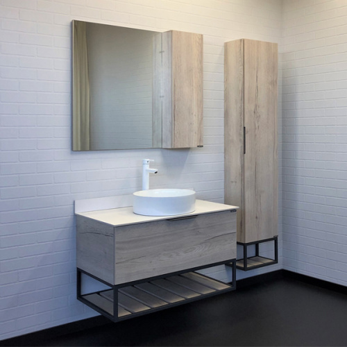 Зеркало-шкаф Comforty Порто 00-00009443CF 90х15х80 подвесной цвет дуб дымчатый - фото 4