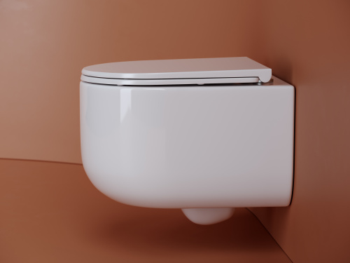 Унитаз подвесной Ceramica Nova ULMA CN4006 белый с сиденьем микролифт безободковый душевой смыв - фото 5