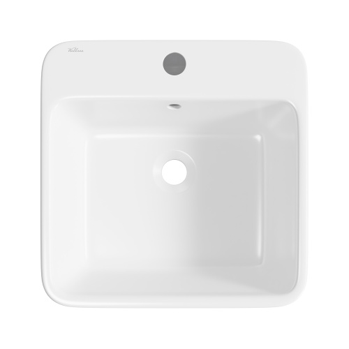 Раковина из сантехнического фарфора Wellsee Callipy Art 33890300S 40х40 напольная цвет белый глянцевый 1 отверстие под смеситель - фото 3