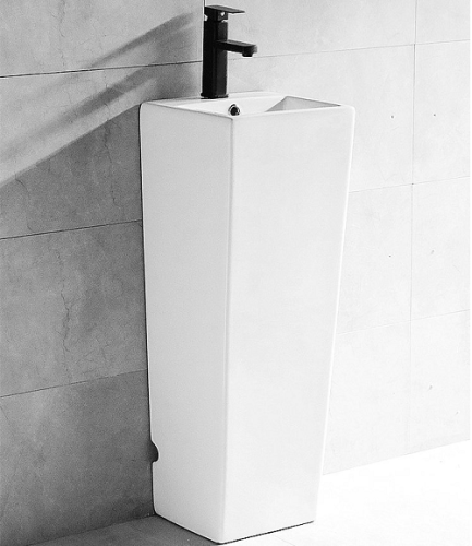 Раковина из санфаянса CeramaLux NB147 34х34 напольная цвет белый 1 отверстие под смеситель - фото 5