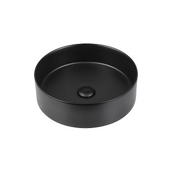 Раковина из сантехнического фарфора Vincea VBS-216MB 40х40 накладная цвет черный без отверстий под смеситель