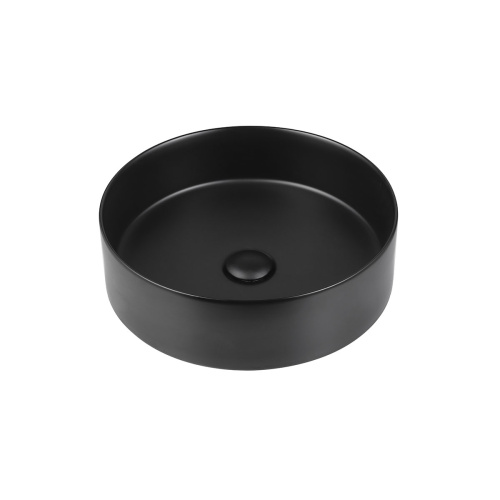 Раковина из сантехнического фарфора Vincea VBS-216MB 39х39 накладная цвет черный матовый без отверстий под смеситель