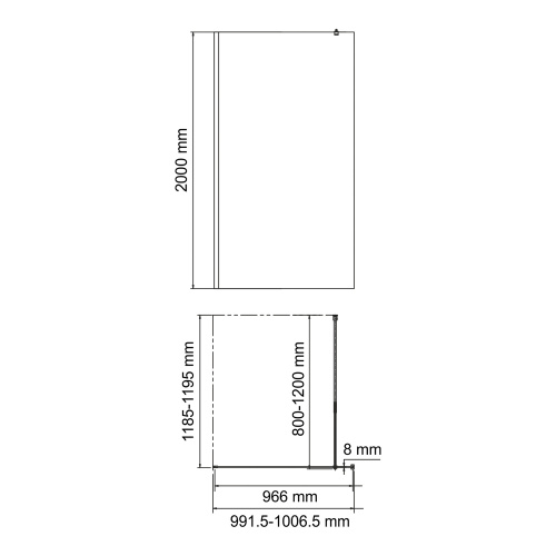 Душевая перегородка WasserKRAFT Rur 30W 30W44BG-FL 100х200 стекло рифленое профиль золото матовое - фото 5