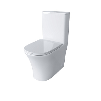 Унитаз напольный с бачком Grossman Classic GR-4466S белый глянцевый с сиденьем микролифт безободковый каскадный смыв