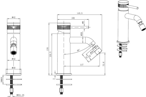 Смеситель Allen Brau Priority 5.31A04-GB на биде золото - фото 2
