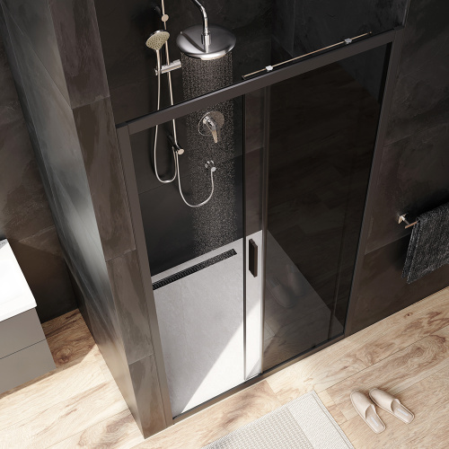 Душевая дверь Am.Pm Gem W90G-110-1-195BG 110х195 стекло прозрачное профиль черный - фото 3