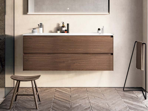 Тумба под раковину Berloni Bagno WAKBS2C6DIC 1430 120х46х55 подвесная цвет дуб темный