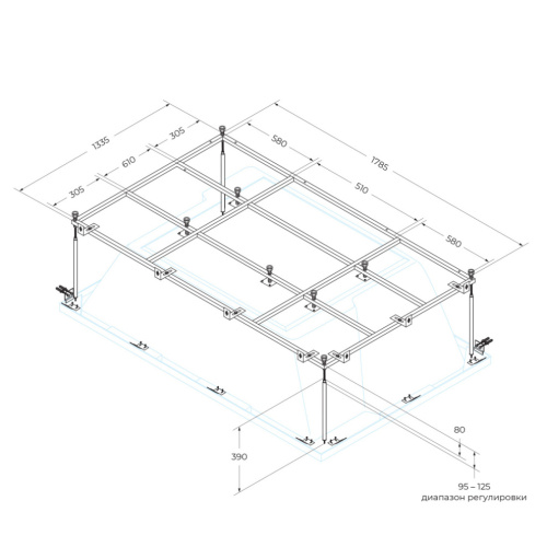 Каркас для ванны Cezares PLANE_DUO PLANE_DUO-MF - фото 2