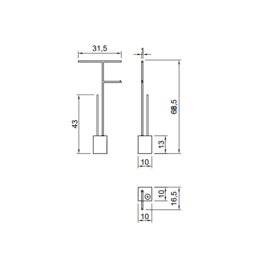 Стойка с аксессуарами для ванной Antonio Lupi Biviocombi BIVIOCOMBI2.6/545.nero marquinia - фото 2