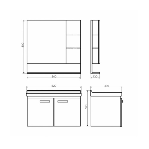 Зеркало-шкаф Comforty Рига 00004139024CF 80х13х80 подвесной цвет дуб сонома - фото 2