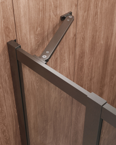 Душевой уголок Cezares MOLVENO MOLVENO-RH-2-120/90-C-GM-IV 120х90 стекло прозрачное профиль оружейная сталь без поддона - фото 5