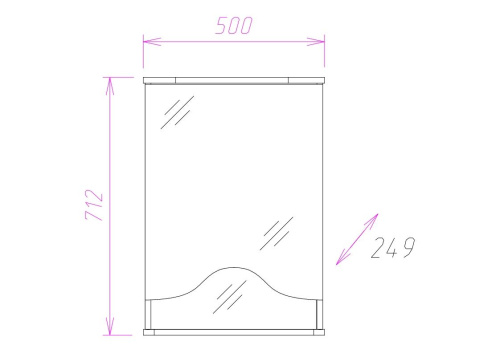 Зеркало-шкаф Onika Лидия 205004 50х25х71 подвесной - фото 3