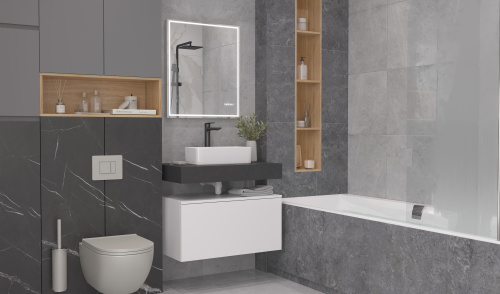 Тумба Velvex UNIT tpUNI.80.H27.Y-223 80х48х27 подвесная цвет белый лед - фото 5