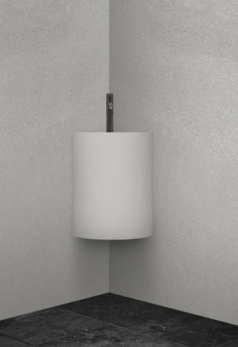 Раковина из искусственного камня Abber STEIN AS2625 42х42 подвесная цвет белый матовый без отверстий под смеситель - фото 4